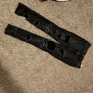Size 5r black ripped hollister jeans